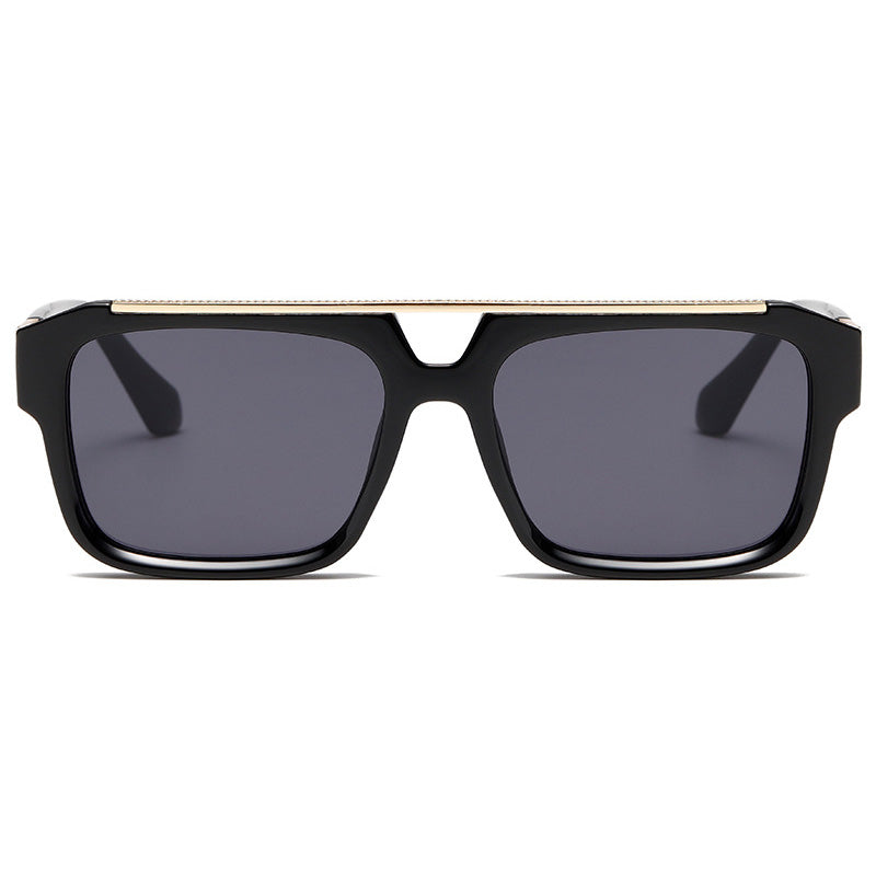 Oversized Luxury Flat Top Double Bridges Square Sunglasses