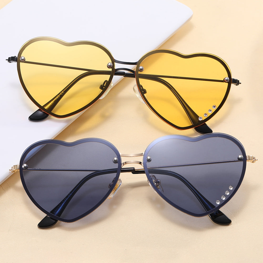 Heart Love Shades Metal Frame Sunglasses