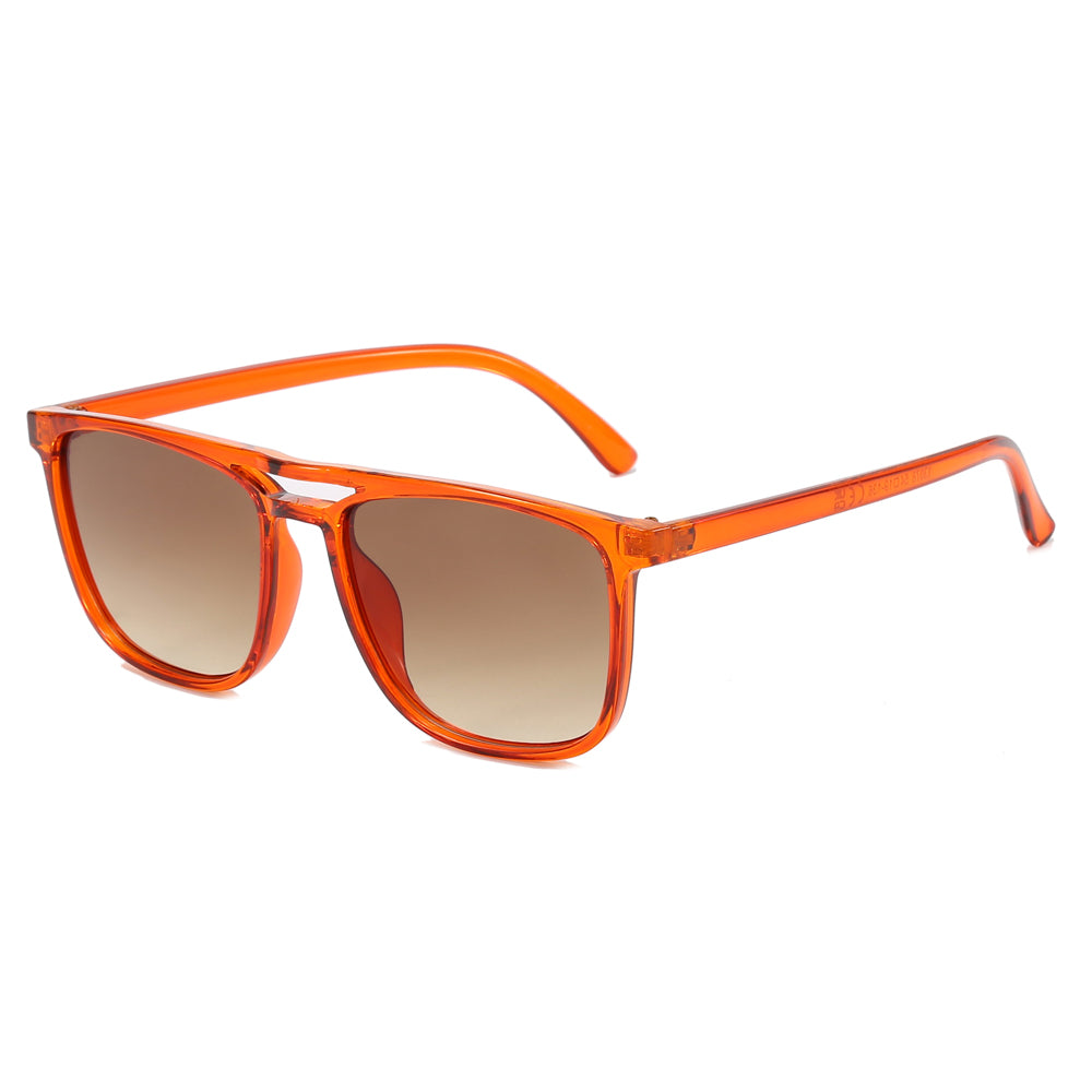 Double Bridge Flat Top Square Sunglasses