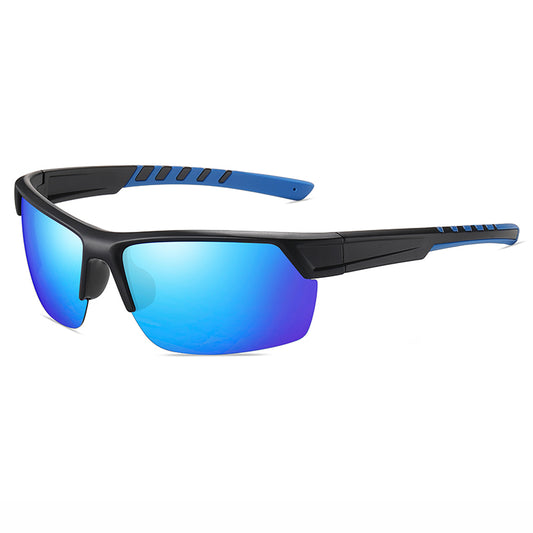 Men Rectangular Half Frame Polarized Sports Driving Sunglasses