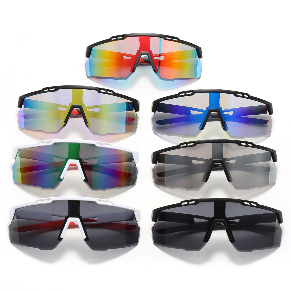 Men Flat Top Sports Cycling Mirror Sunglasses