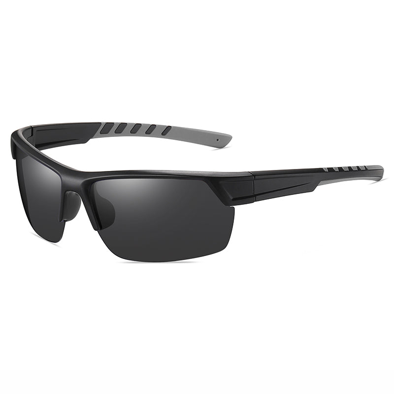 Men Rectangular Half Frame Polarized Sports Driving Sunglasses