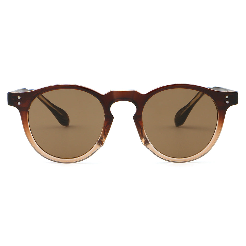 Classic Round Cat Eye Reinforced Wire-Core Temples Sunglasses
