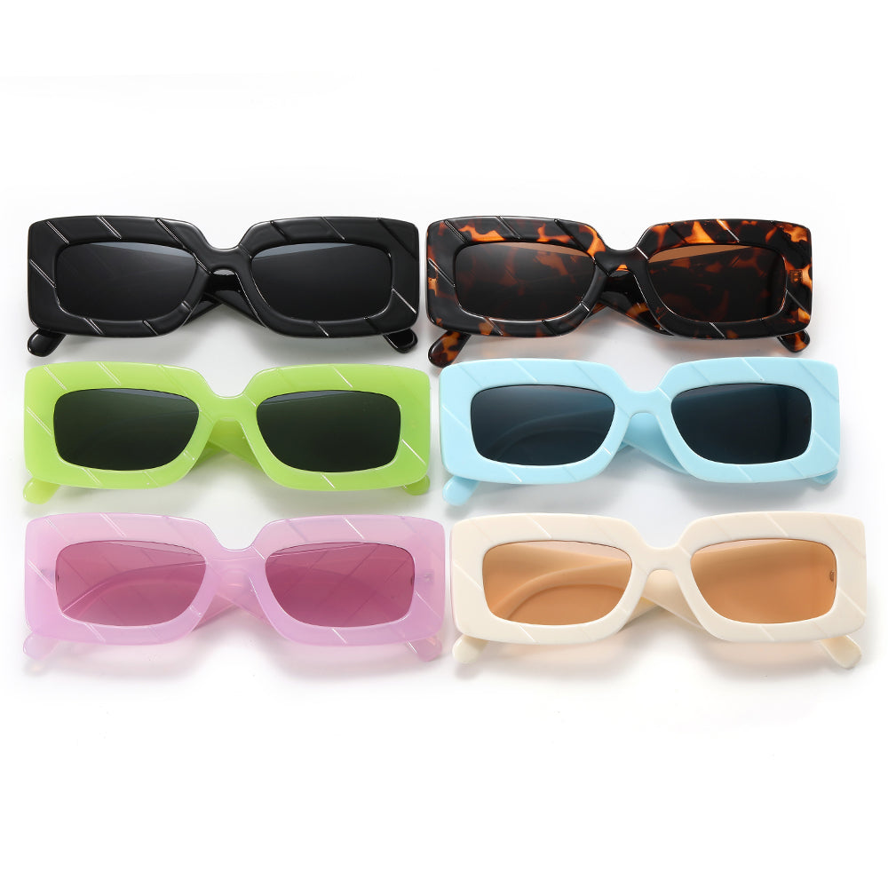 Rectangle Retro Thick Frame Sunglasses