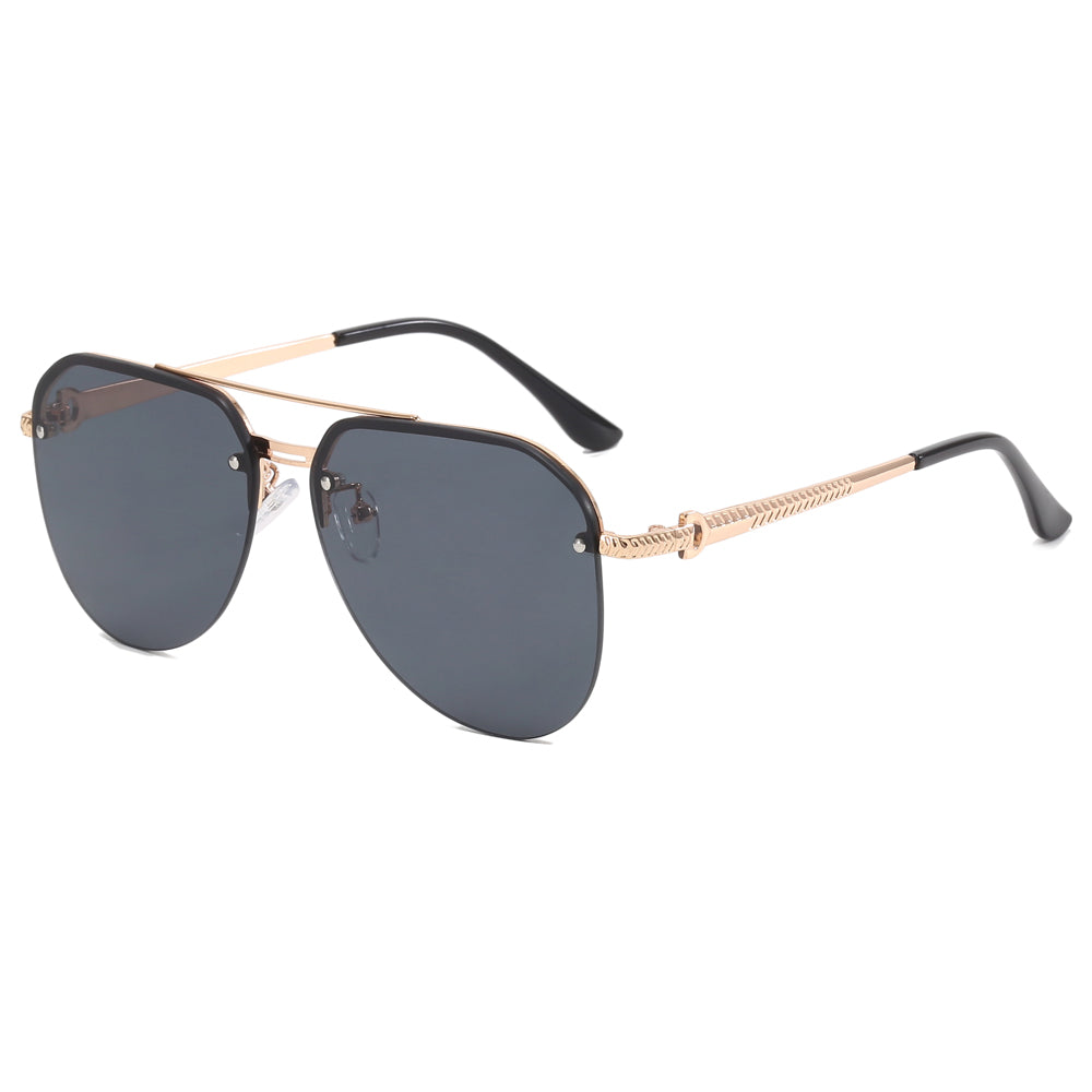 Half-Rimless Pilot Aviation Sunglasses