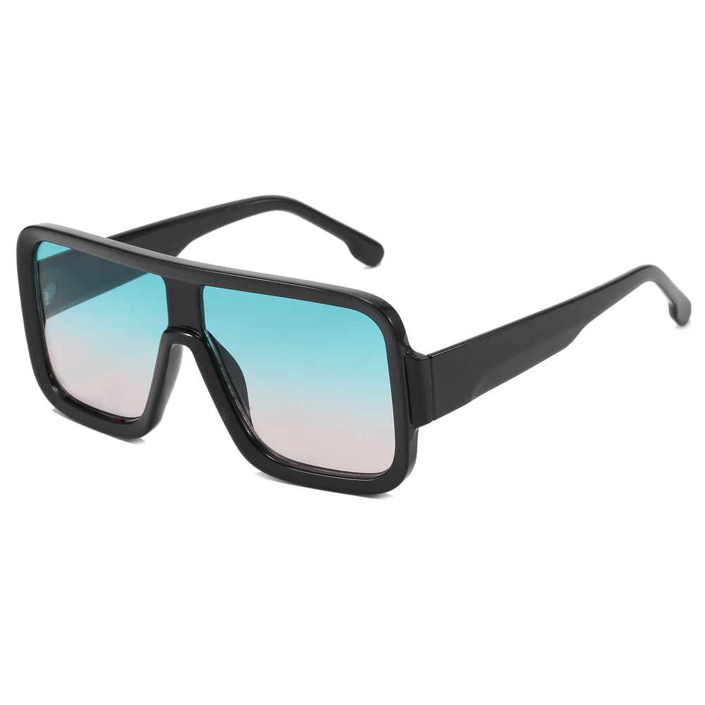 Retro Oversized Flat Top Square Shades Sunglasses