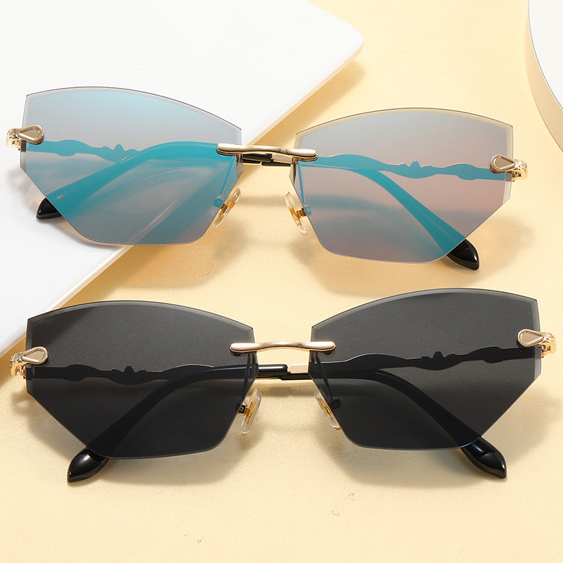 Diamond Cut Rimless Sunglasses