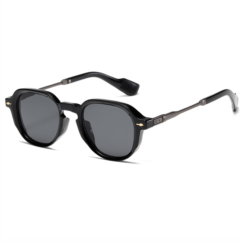 Retro Round Rivets Design Outdoor Sunglasses