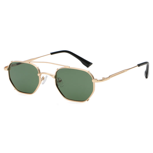 Flat Top Metal Frame UV400 Gradient Shades Sunglasses