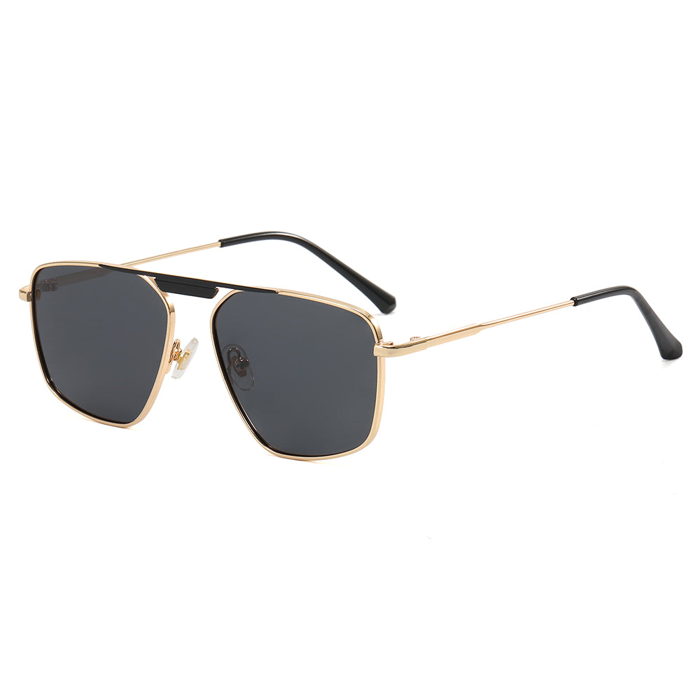 Metal Frame Flat Top Gradient Sunglasses