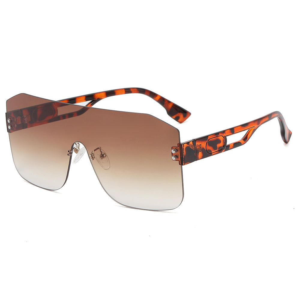 One Piece Tinted Lens UV400 Rimless Sunglasses