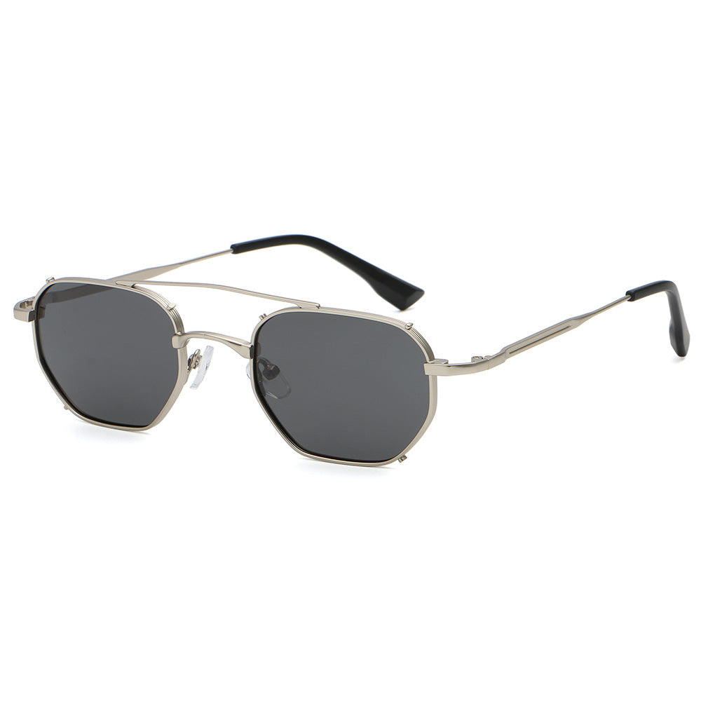 Flat Top Metal Frame UV400 Gradient Shades Sunglasses