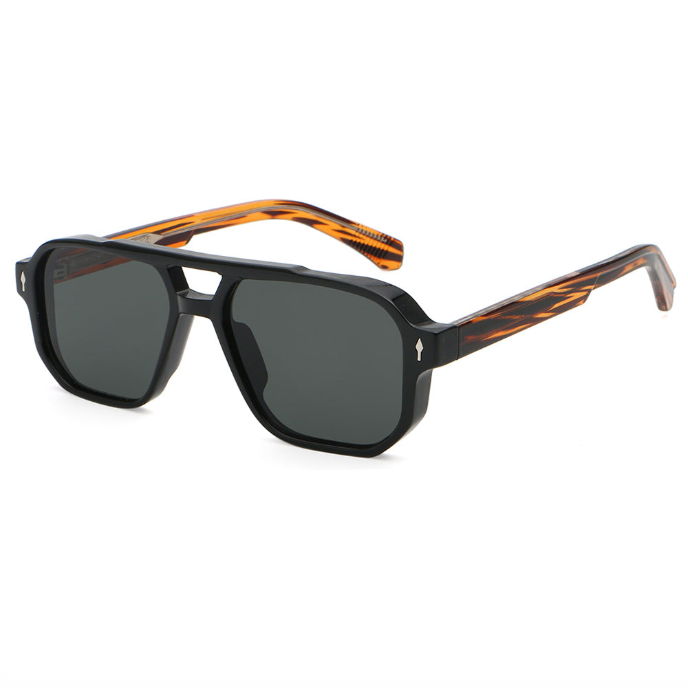 Double Bridge Flat Top Pilot Square Sunglasses