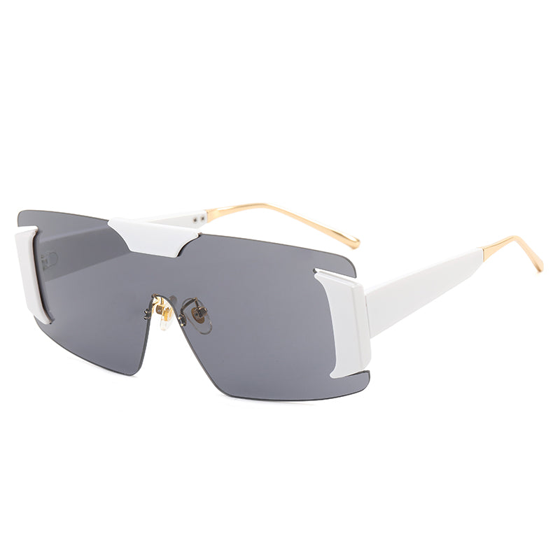 Flat Top One Piece Lens Shades Sunglasses