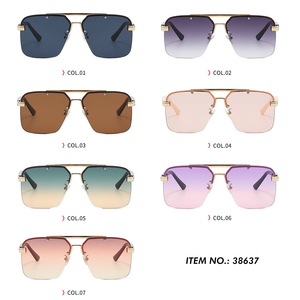 Metal Frame UV400 Gradient Shades Sunglasses