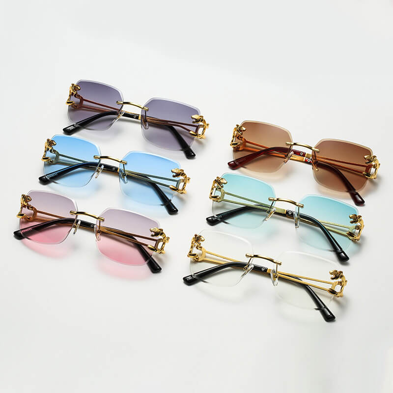 Panther Square Rimless Sunglasses