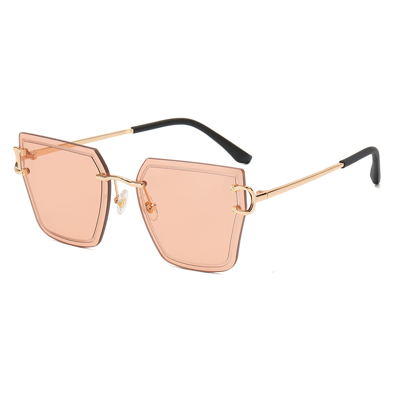 Diamond Cut Women Rimless Square Sunglasses