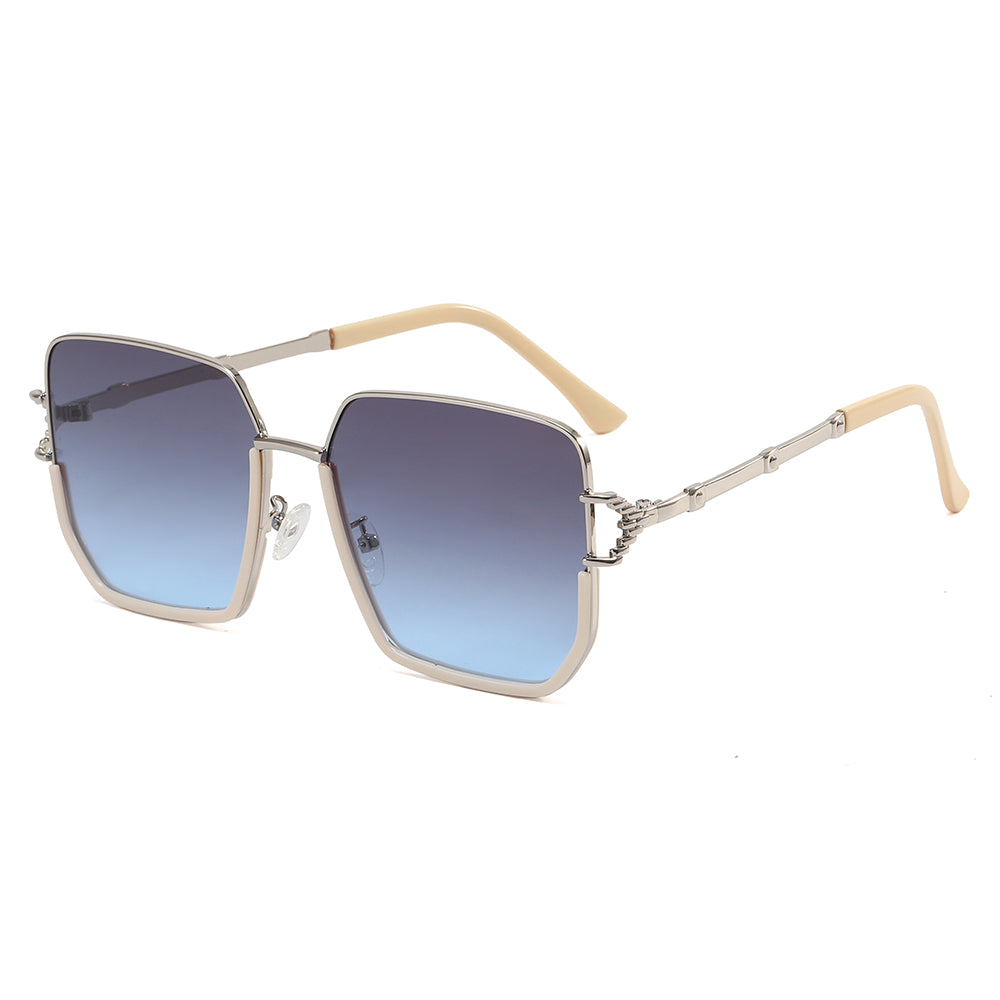 Oversized Shades Metal Frame Square Sunglasses