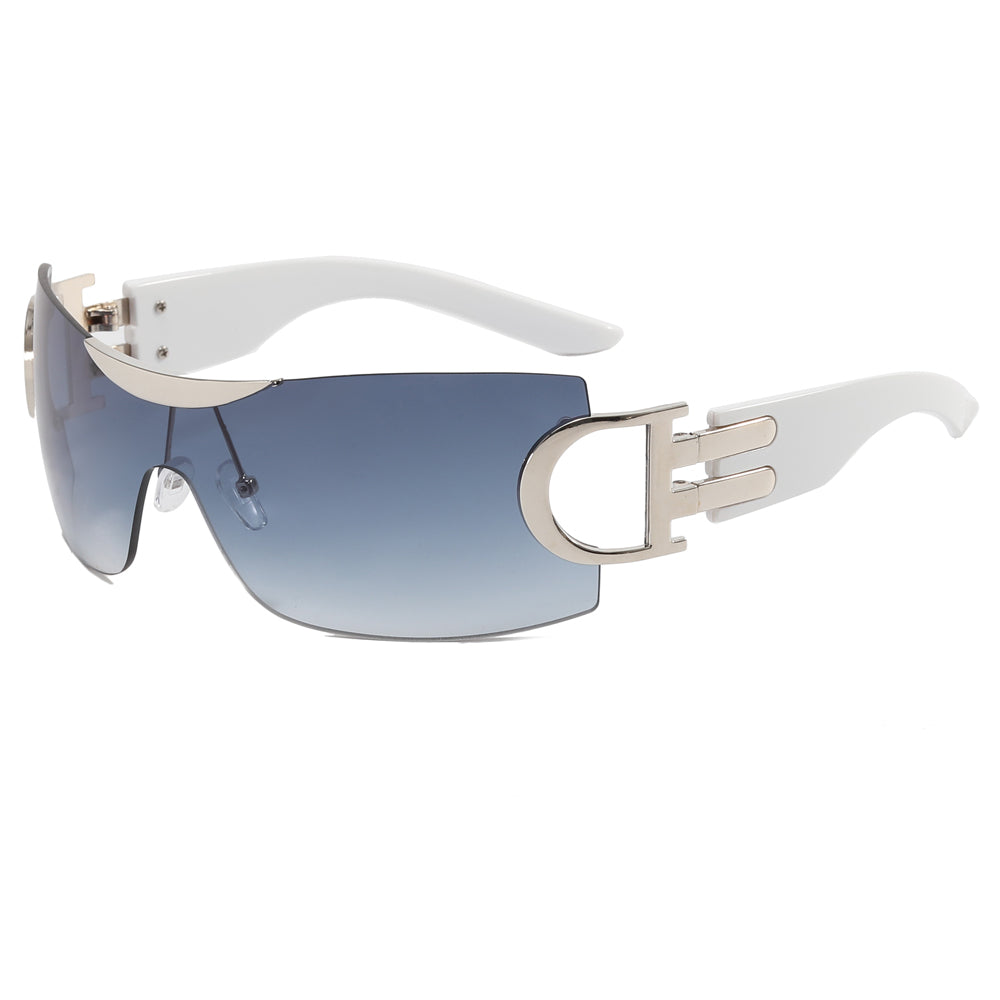 Oversized Rimless One Piece Lens Y2K Sunglasses