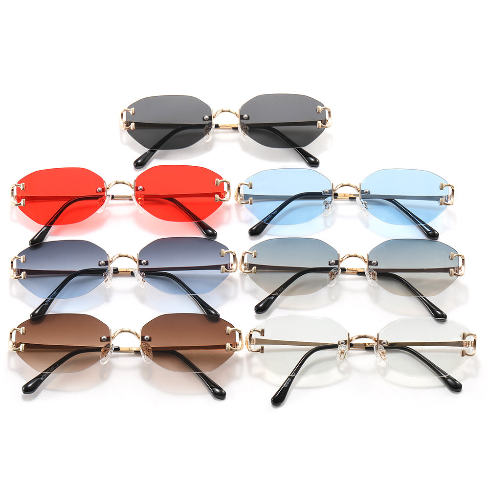 Oval Rimless Sunglasses