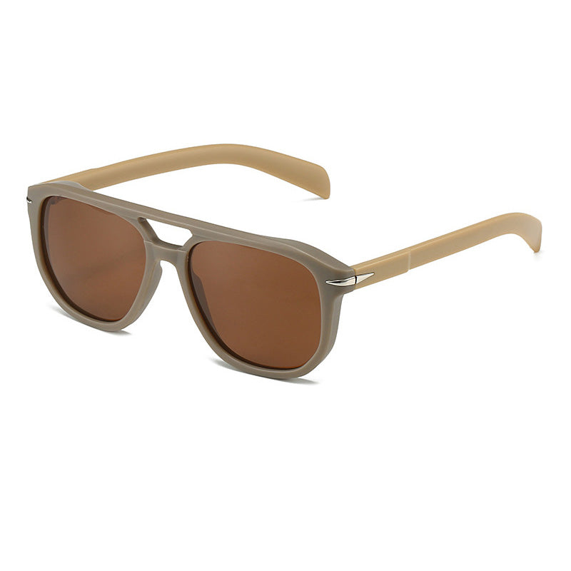 Double Bridge Flat Top Polarized Sunglasses