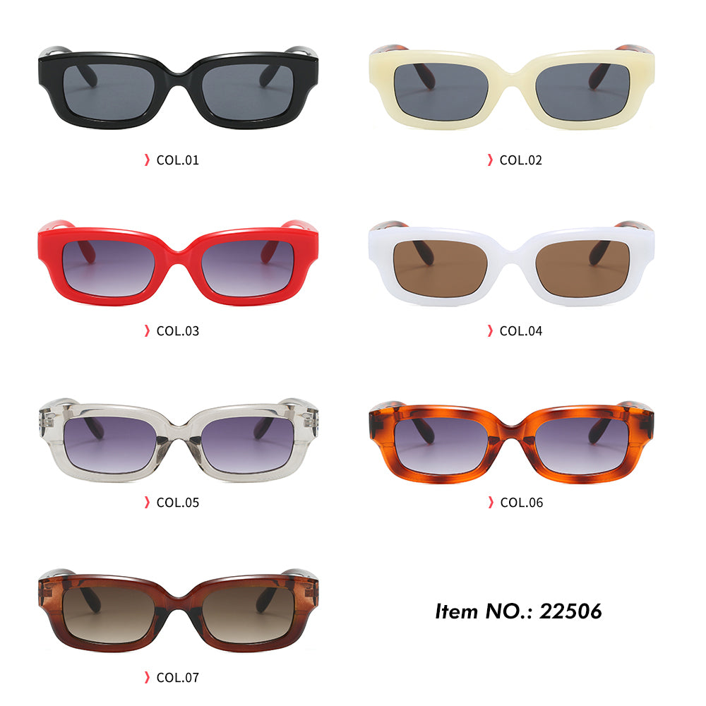 Classic Rectangular Thick Frame UV400 Sunglasses