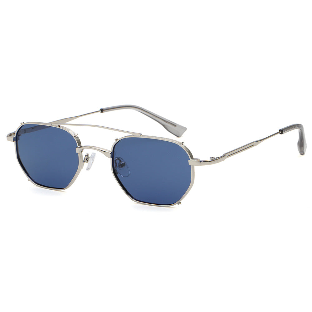 Flat Top Metal Frame UV400 Gradient Shades Sunglasses