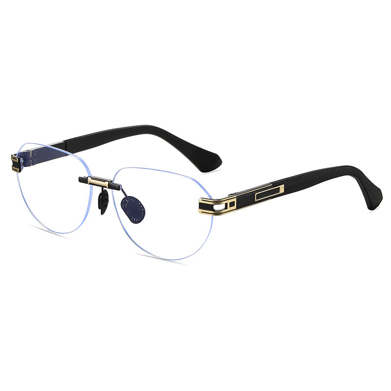 Men's Gradient Oval Rimless Sunglasses