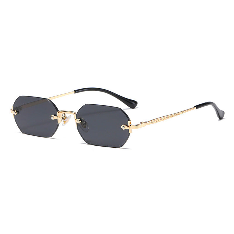 Vintage Rimless Polygon Women Shades Sunglasses