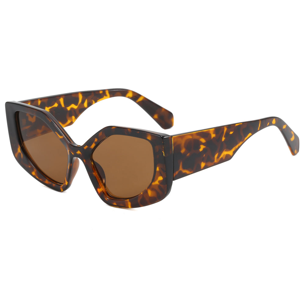 Oversized Polygon Cat Eye Chunky Rainbow Shades Sunglasses