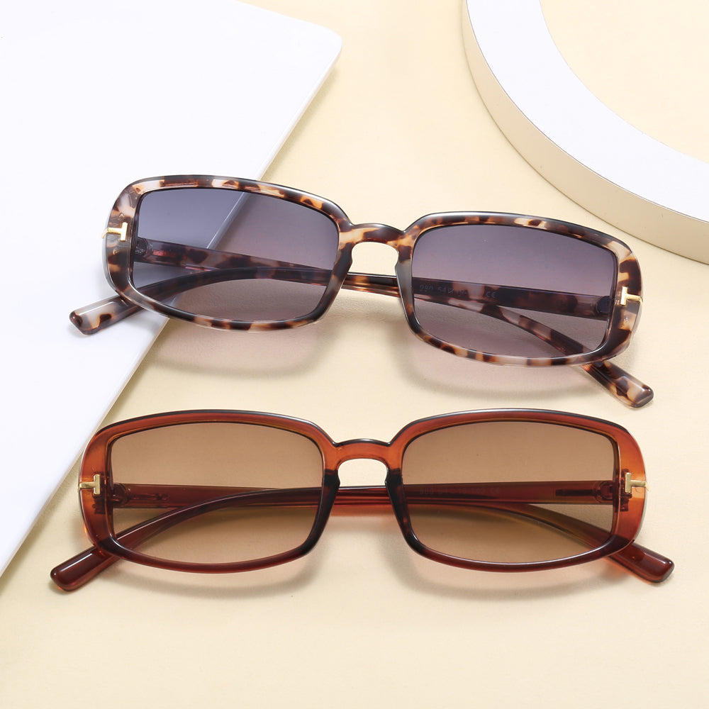 Women Thin Small Rectangular Sunglasses