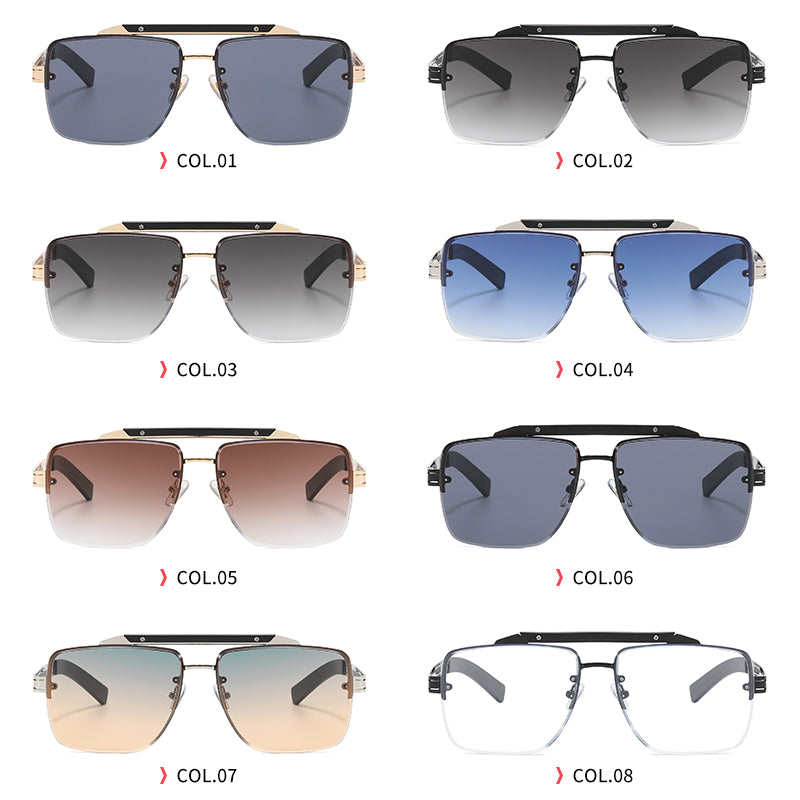 Metal Frame Men Square Sunglasses
