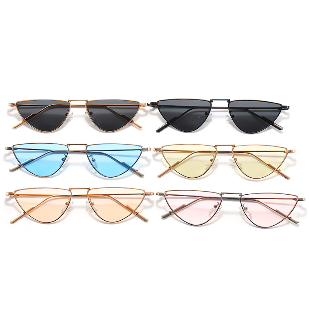 Cat Eye Small Triangle Metal Frame Sunglasses