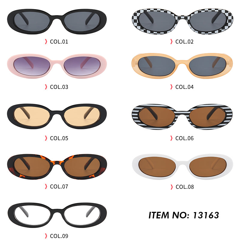 Retro Vintage Plastic Small Oval Sunglasses