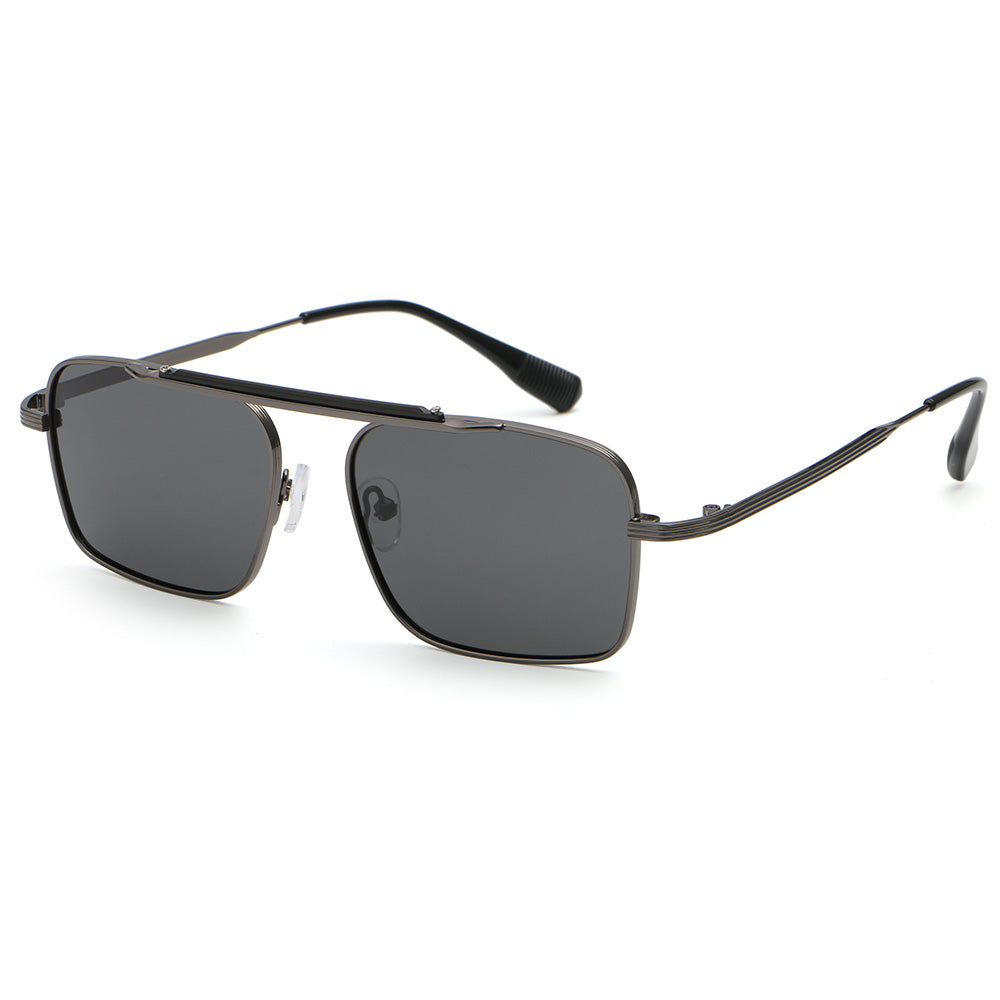 Flat Top Metal Frame UV400 Men's Gradient Shades Sunglasses