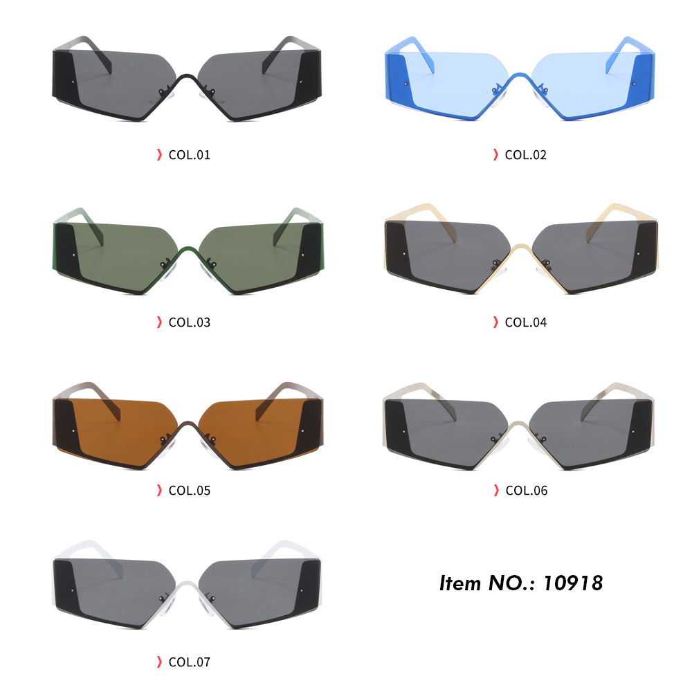 Rimless Irregular Narrow Shades Sunglasses