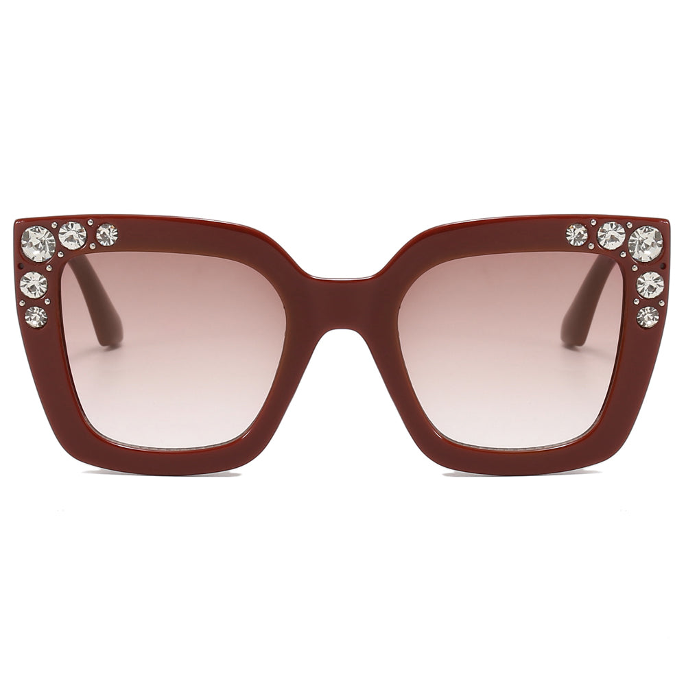 Retro Cat Eye Square Crystal Women Sunglasses
