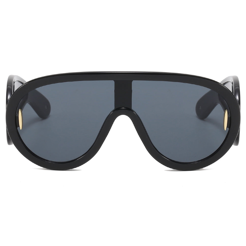 Y2K One Piece Lens Flat Top Oversize Shield Shades Sunglasses