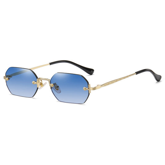 Vintage Rimless Polygon Women Shades Sunglasses