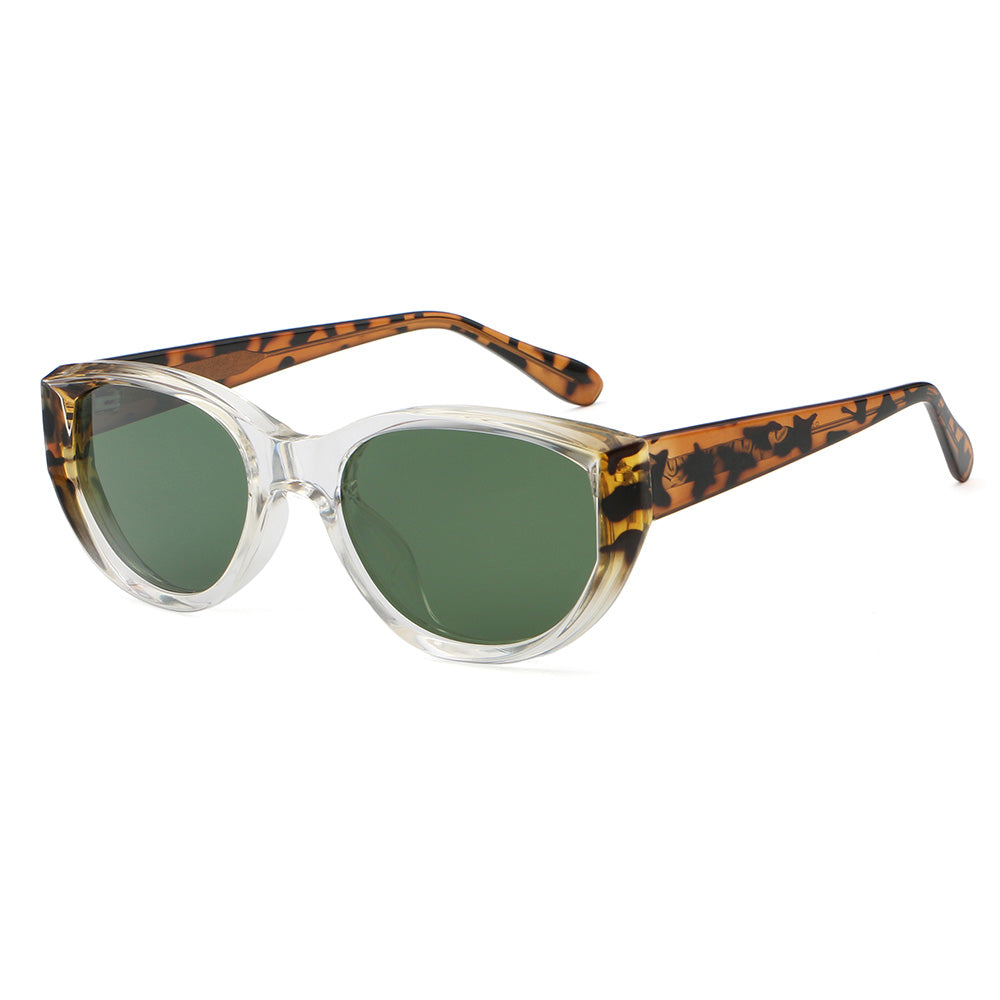 Cat Eye Round Thick Reinforced Wire-Core Temples Sunglasses