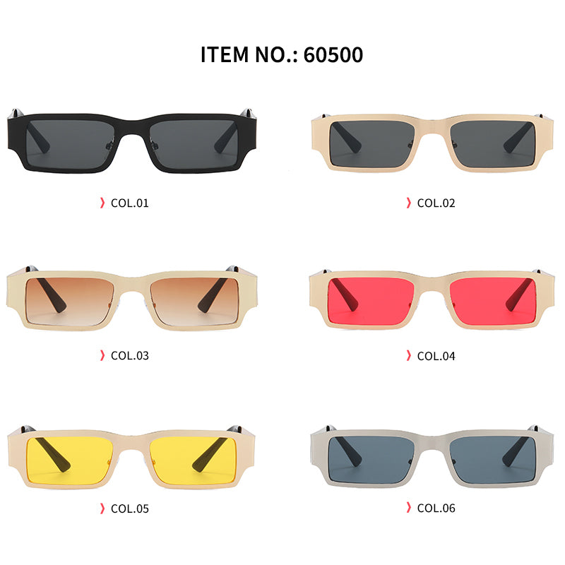 Metal Frame Small Rectangle Shades Sunglasses