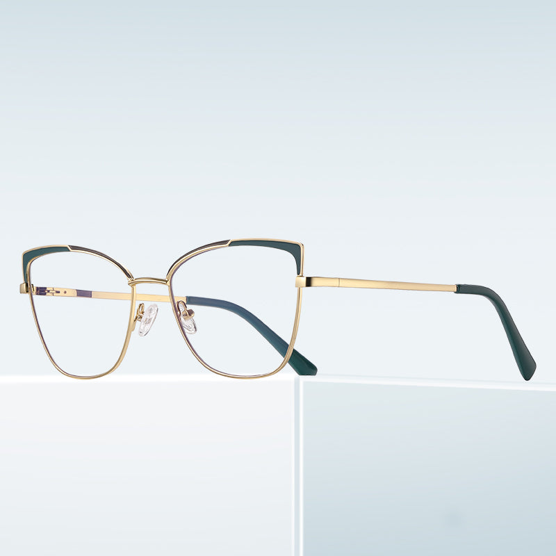Women Cat Eye Blue Light Blocking Metal Frame Reading Glasses