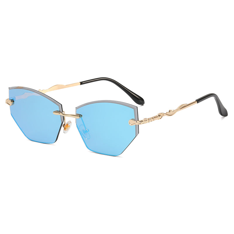 Diamond Cut Rimless Sunglasses