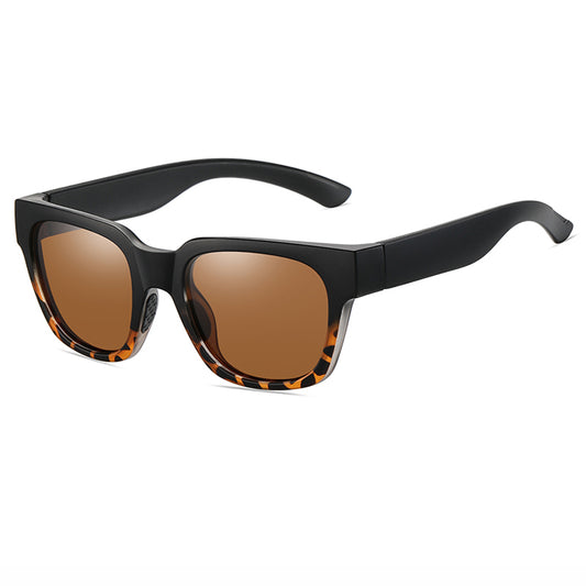 Square Shield Mirrored Polarized Sporty Sunglasses