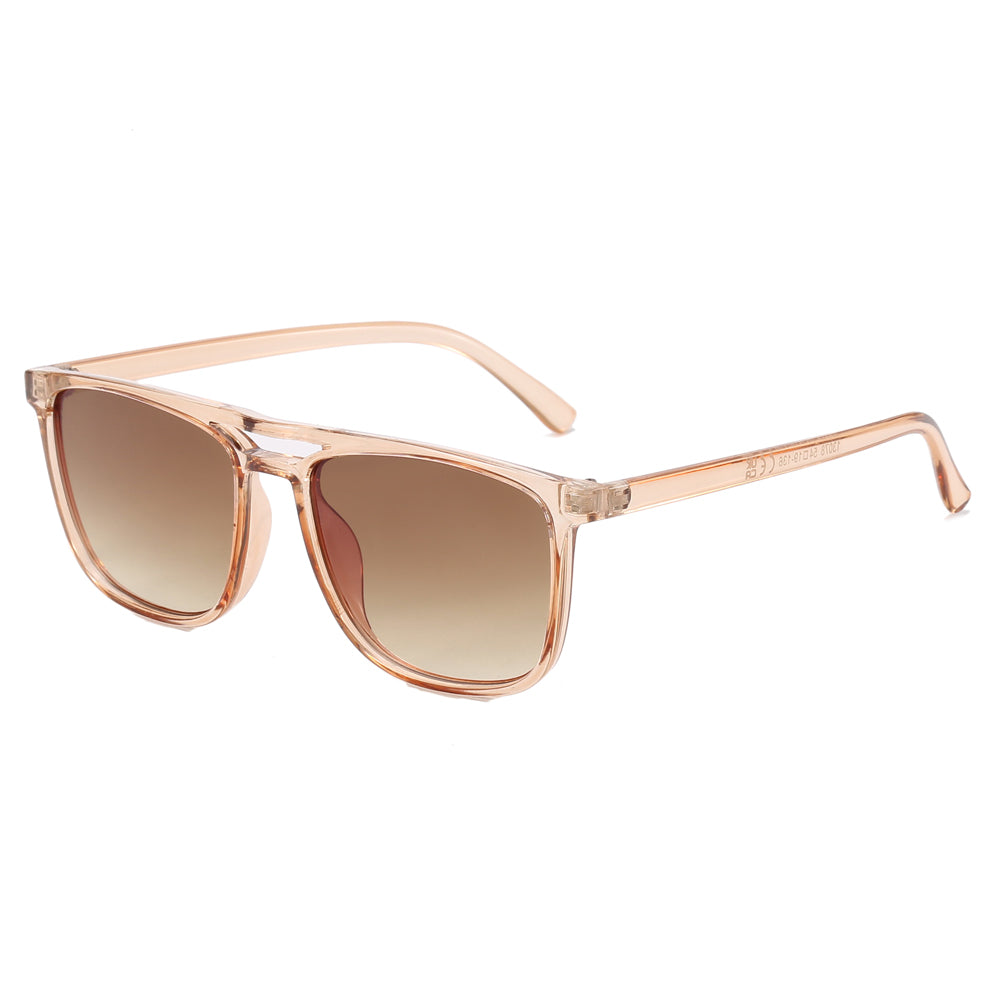 Double Bridge Flat Top Square Sunglasses