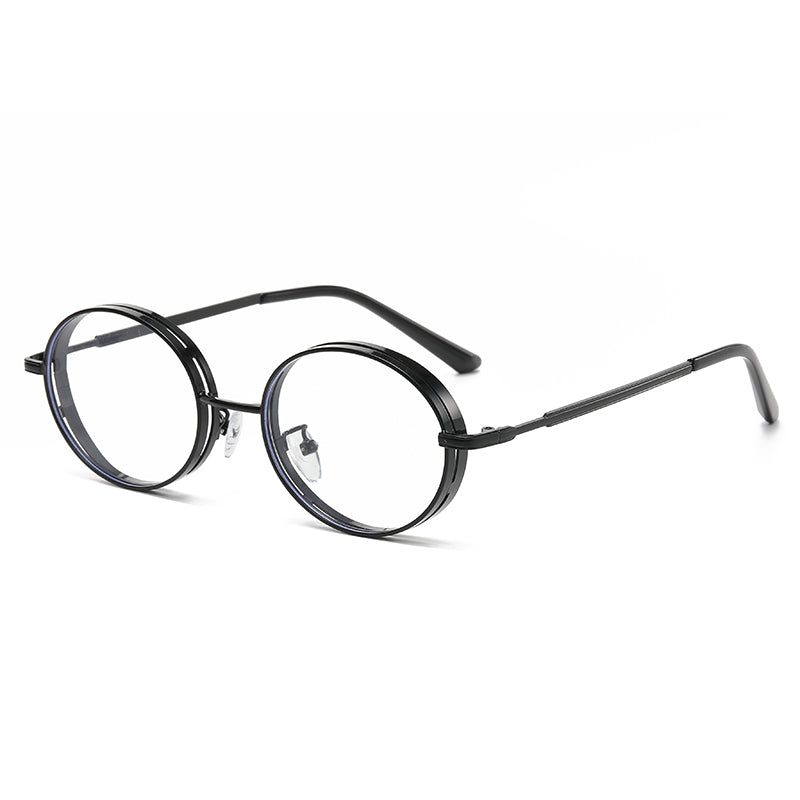 Retro Round Metal Steampunk Style Sunglasses