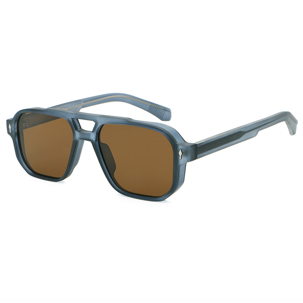 Double Bridge Flat Top Pilot Square Sunglasses