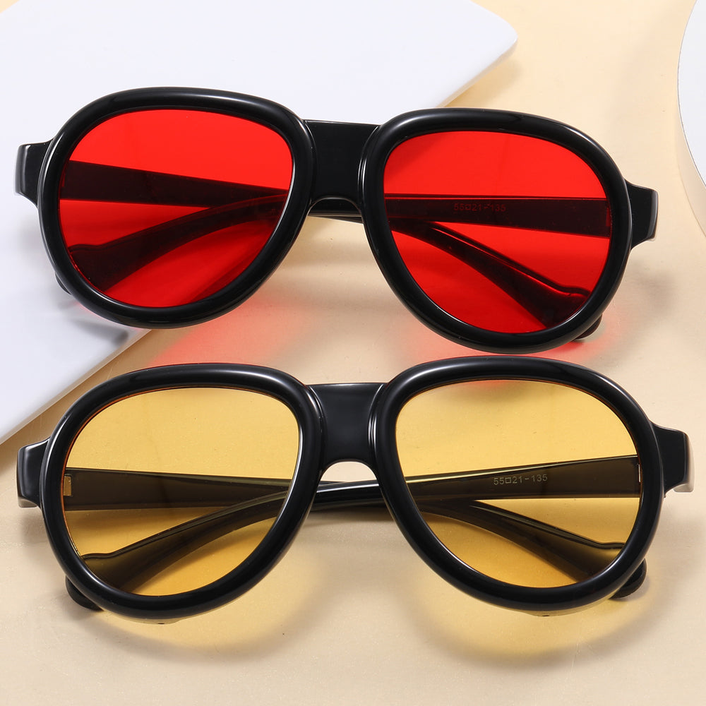 Big Frame Oval Shades Sunglasses