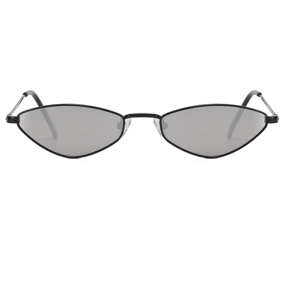 Cat Eye Women Small Triangle Metal Frame Sunglasses