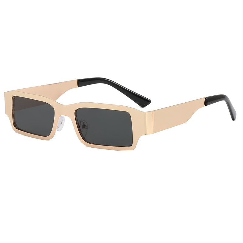 Metal Frame Small Rectangle Shades Sunglasses